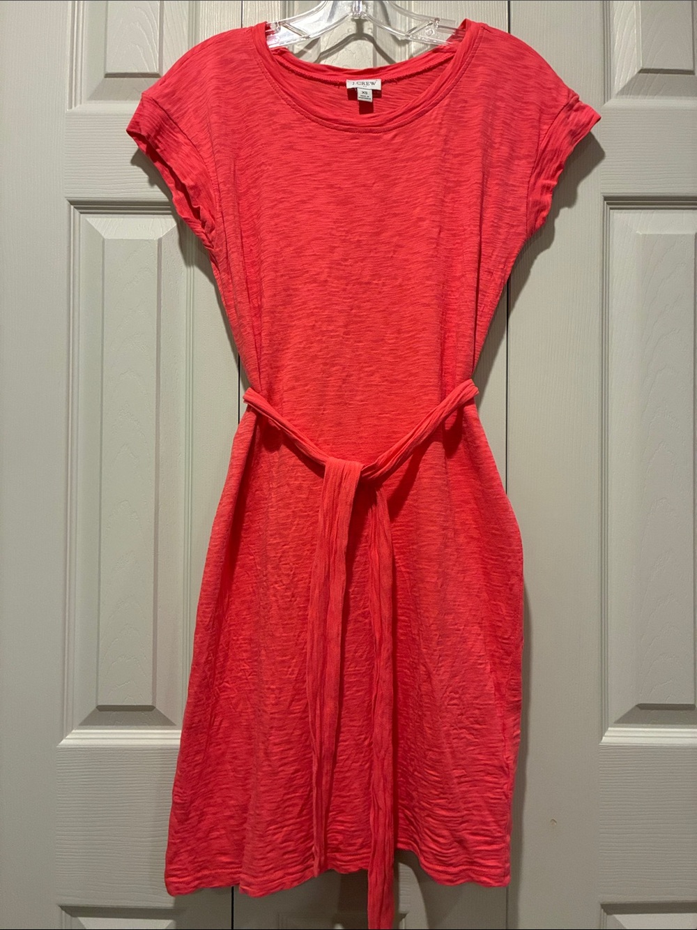 J. Crew Coral Tie-Waist Casual Dress